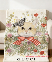 Gucci Throw Blankets Butterfly & Bloom Cat IMG_2961